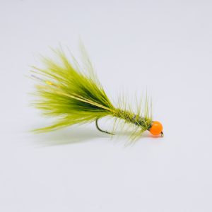 Woolly Bugger Olive - Orange Bead Head