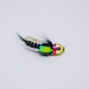 Black Pheasant Tail - Pink and Gold